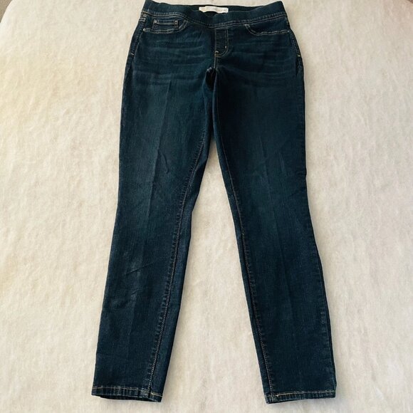 Levi's Womens Blue Denim Mid Rise Stretch Pull On Shaping Skinny Jeans Size 14L - Picture 1 of 11